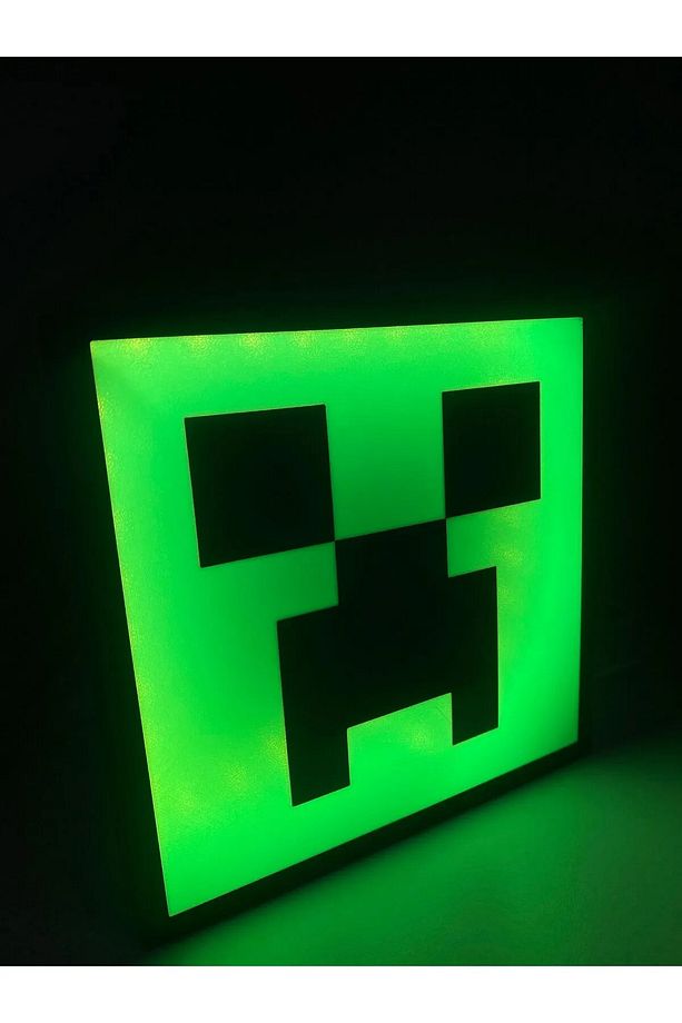 Minecraft Creeper Led lighbox masa lambası - 2