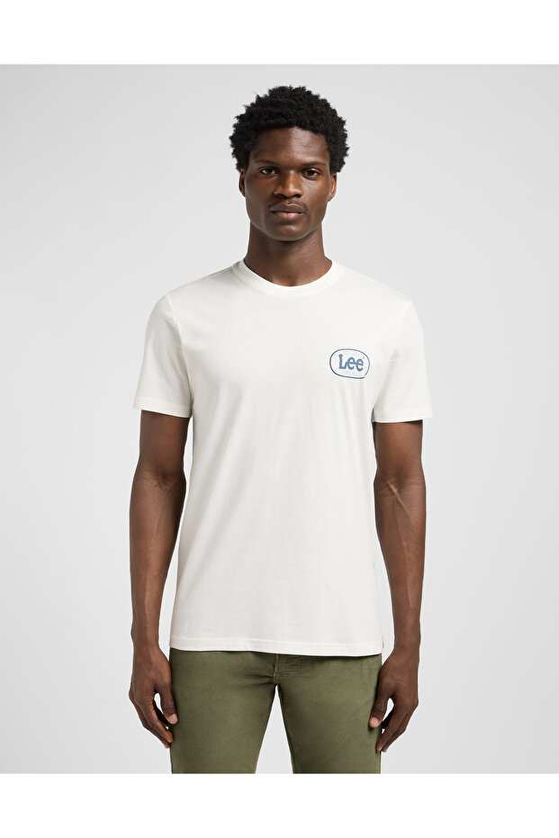 REGULAR SMALL LOGO TEE ECRU - 1