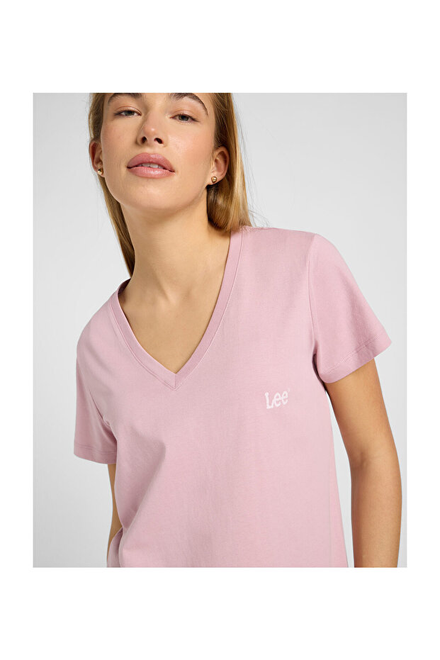 V Neck Tee Pretty Plum - 2