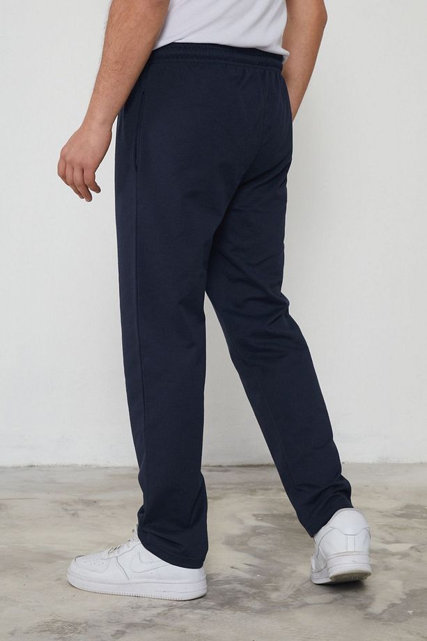 Lacivert Regular/Normal Kesim New York Nakışlı Düz Paça Eşofman Altı TMNSS25EA00007 - 4