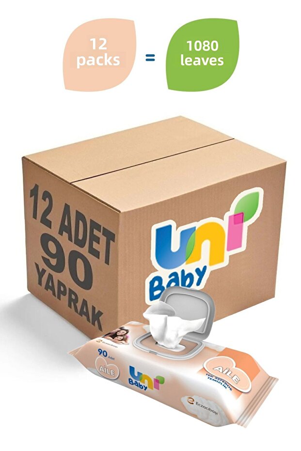 Baby Family Wet Wipes 12 Pack 1080 Sheets