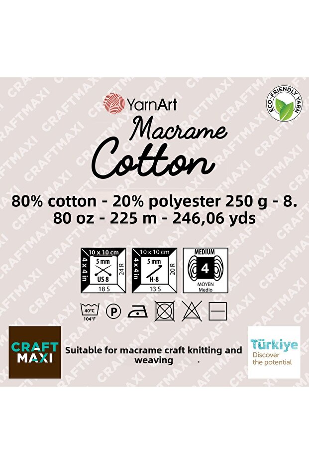 Macrame Cotton - Macrame Hand Knitting Thread Fuchsia-771 - 2