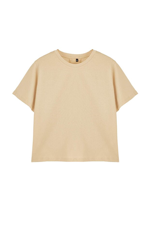 Bordó-bézs 2 csomagos nagy méretű Crop póló TBBSS25BF00080 - 11