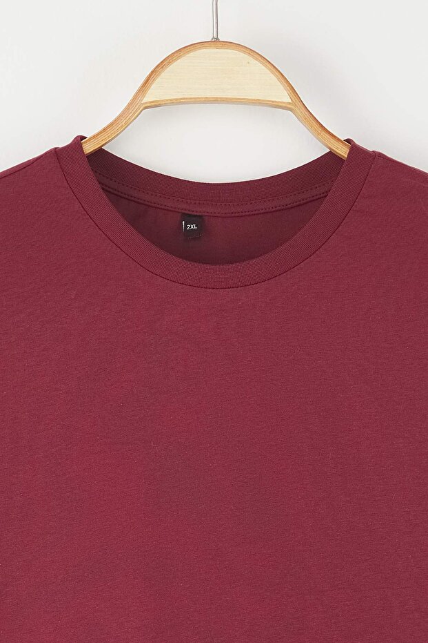 Bordó-bézs 2 csomagos nagy méretű Crop póló TBBSS25BF00080 - 9