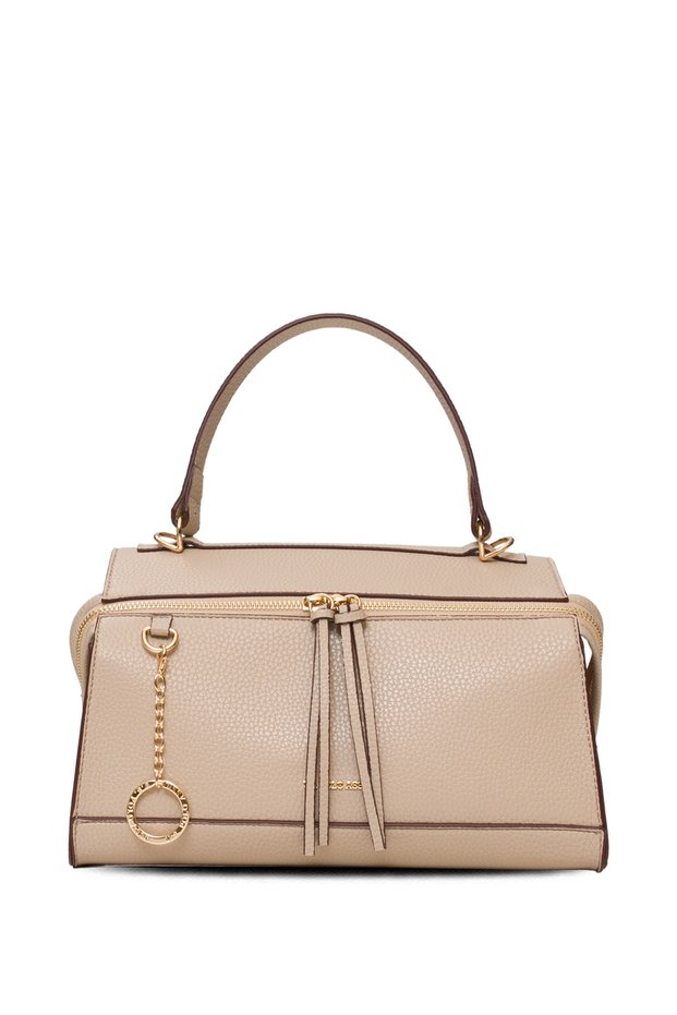 Beige-Burgundy Women's Messenger Bag Us25556