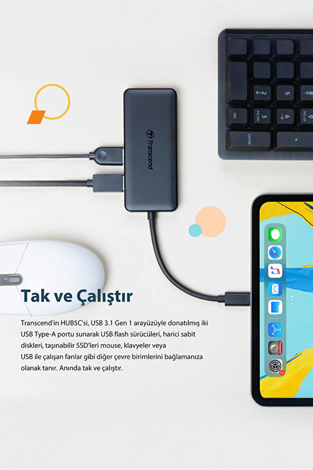 Transcend TS-HUB5C 2-Port Type-A,1-Port Type-C,1-Port PD,SD/MicroSD Gen 2 Type C HUB & Kart Okuyucu - 6