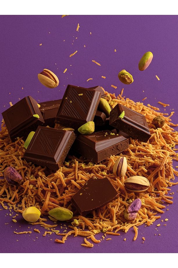 12 Adet Çikolata Kaplı - Antep Fıstıklı & Kadayıflı Meyveli Bar 35g - 4