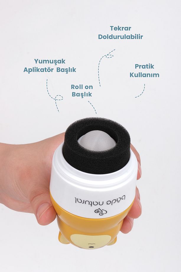 Güneş Koruyucu Losyon Aplikatörü Ayı Figürlü Doldurulabilir Roll On 110 ml - 3