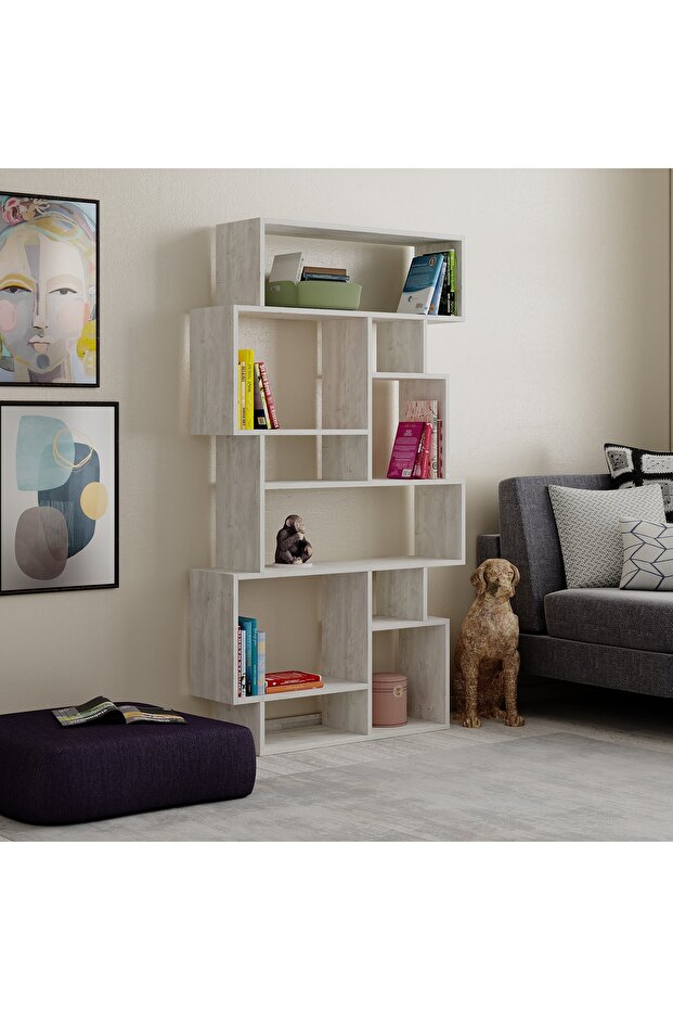 Karmato Modern Bookcase Display Unit Ancient White