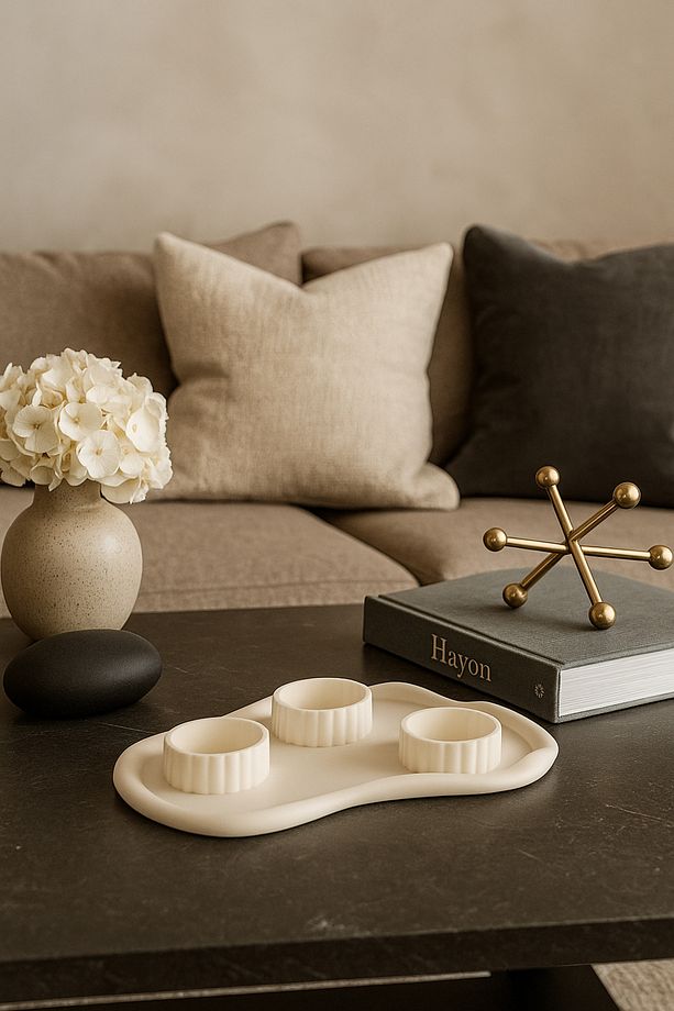 Mina Minimalist Modern 3'lü Mumluk Set - 1