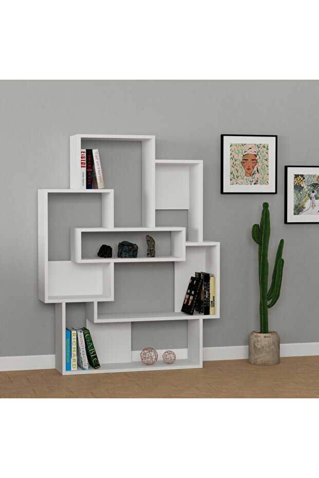 Barce Modern Bookcase Display Unit White
