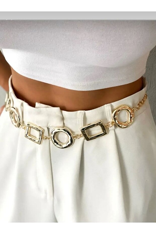 Round-Square Chain Belt Dress Belt Shirt Belt Coat Belt