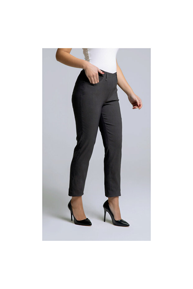 Phia Cropped Viskon Antrasit Pantolon - 2