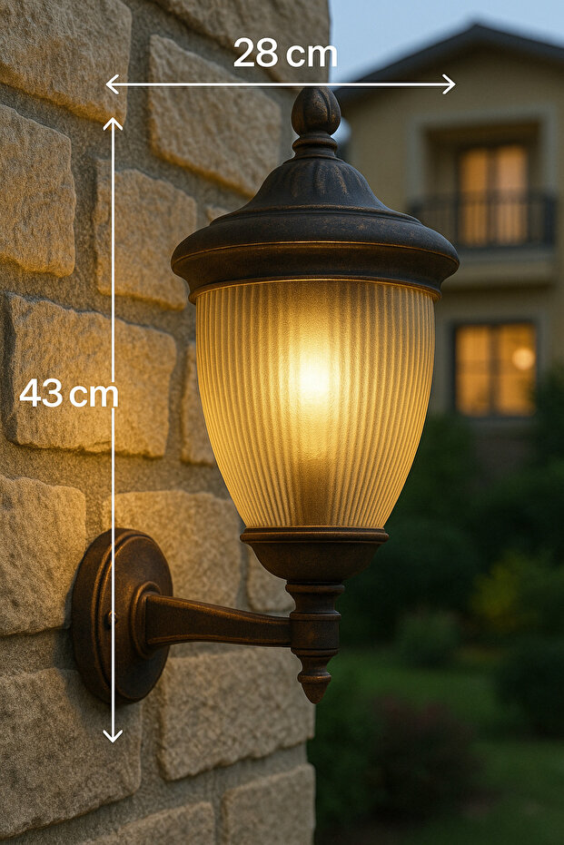 232Lamp Copper Antique Prismatic Glass Luxury Garden Wall Terrace Veranda Large Console Sconce