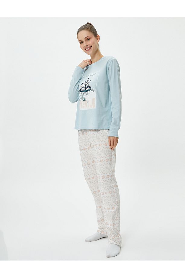 Mickey Mouse Pijama Takımı Uzun Kollu Lisanslı Bisiklet Yaka - 2