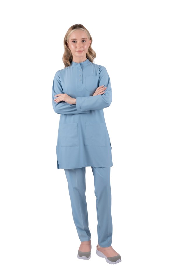 Heritage Blue Hijab Panda Flex Lycra Surgical Team