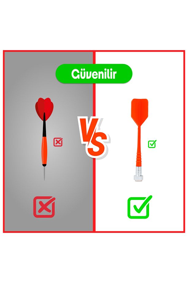 4 Oklu Mıknatıslı Profesyonel Dart Seti Çift Yönlü Manyetik Dart Askılı Dartboard - 3