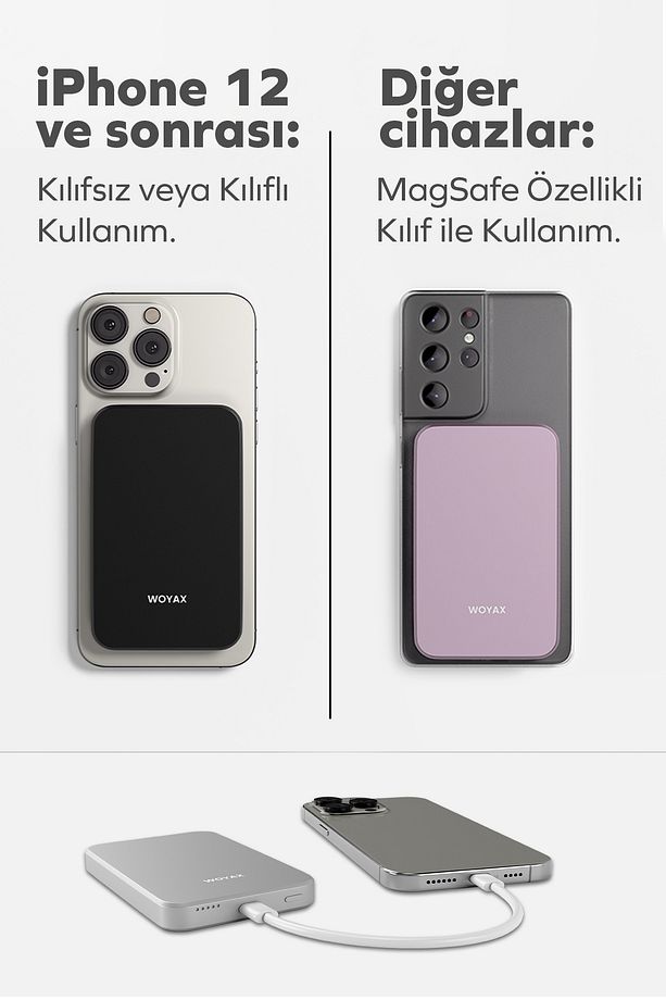 Magsafe Powerbank 5000 Mah Slim Hızlı Taşınabilir Batarya Iphone 11 12 13 14 15 16 Samsung-xiaomi - 6