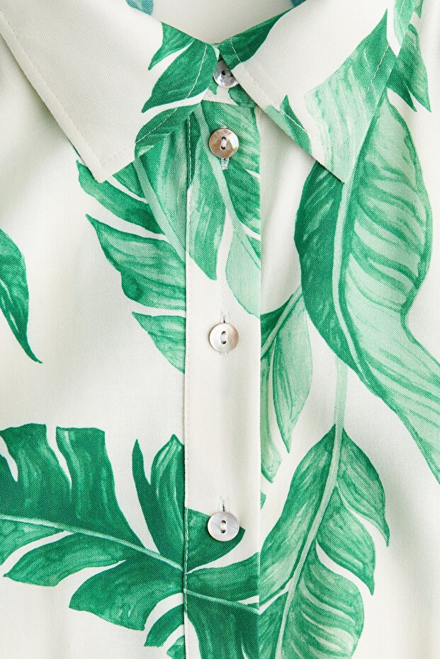 Kuşaklı Gömlek Elbise - 5