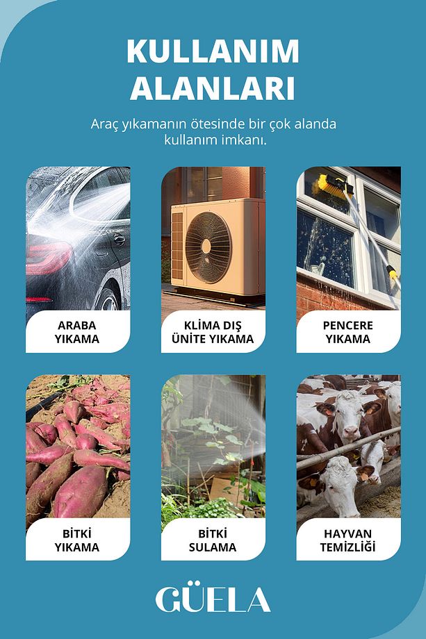 Şarjlı ve Yüksek Basınçlı Oto Yıkama Ve Sulama Tabancası - 6