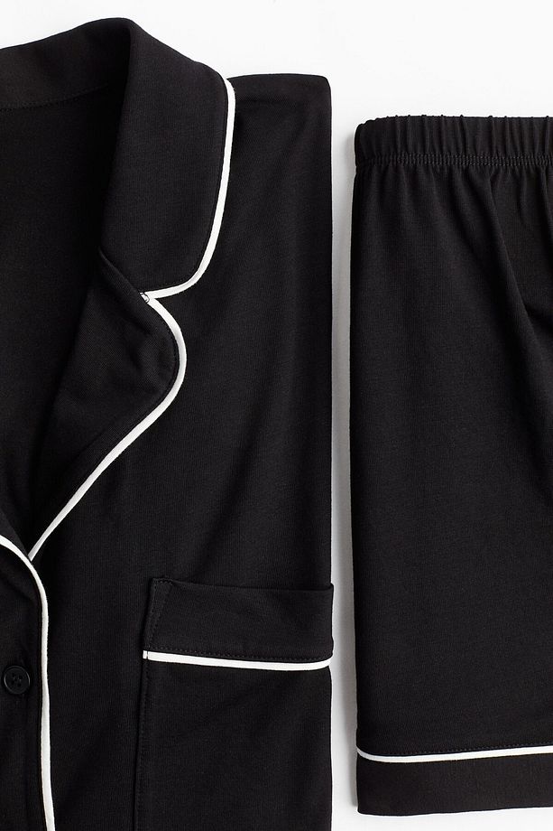 Gömlek ve Şortlu Pijama Takımı - 6