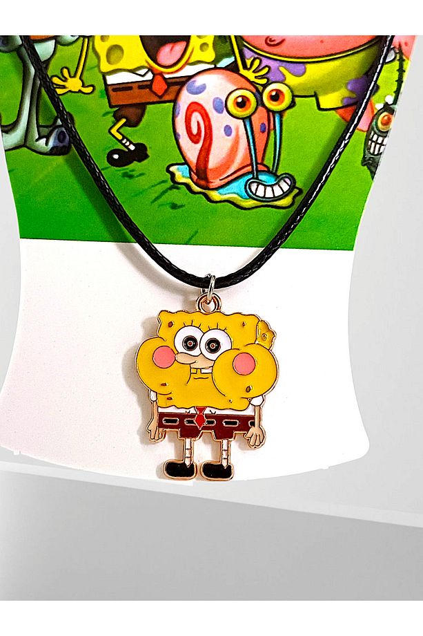 Süngerbob Figür Temalı Kartlı Sünger Bob Kolye - Pirinç Uçlu Asansör Sistemli - 3