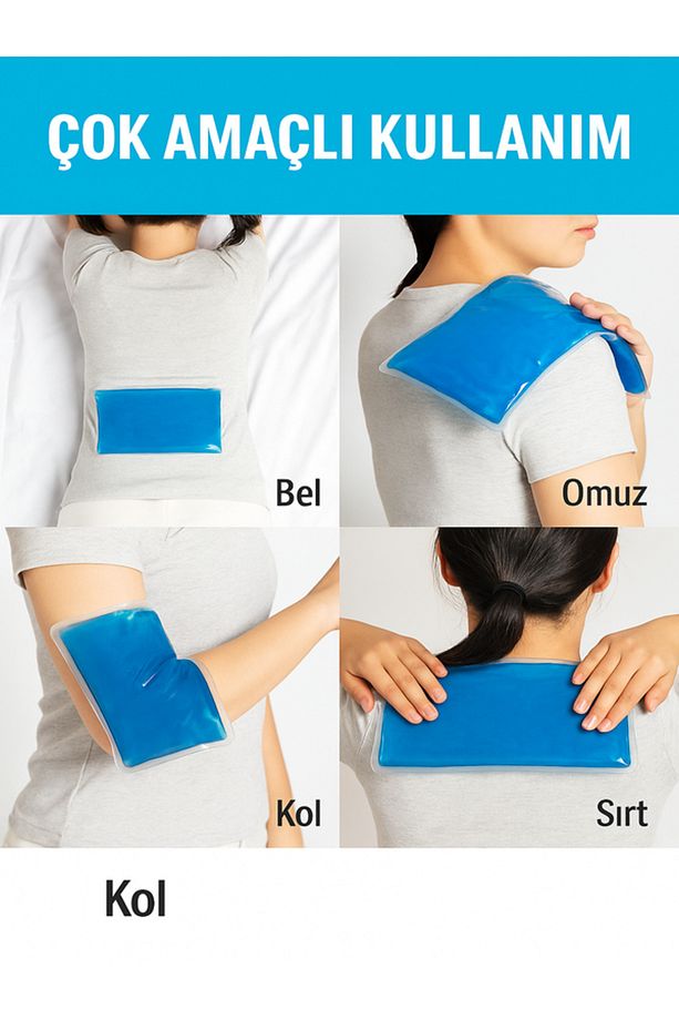 10 Adet Sıcak Soğuk Kompres Jel Buz Paketi, Tekrar Kullanılabilir Isıtıcı, Soğutucu Termojel 13x26cm - 3