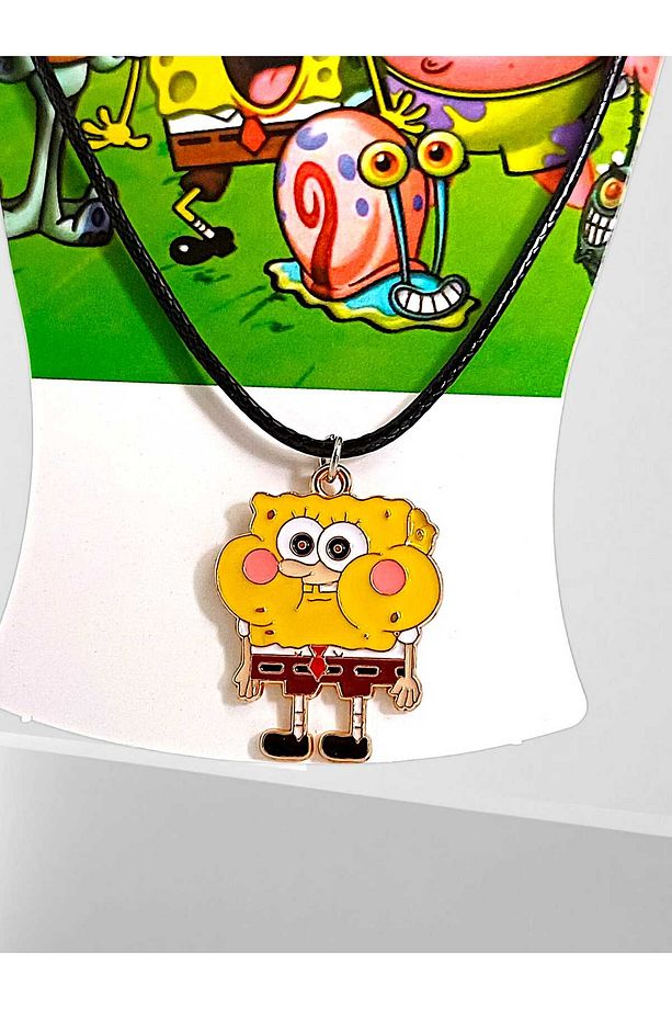 Süngerbob Figür Temalı Kartlı Sünger Bob Kolye - Pirinç Uçlu Asansör Sistemli - 6