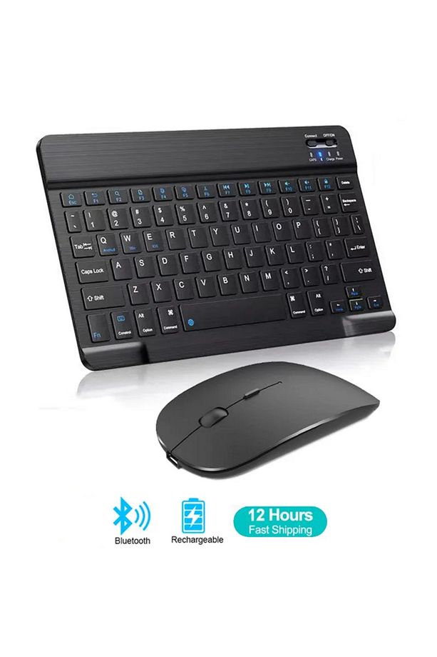 Bluetooth Akıllı Klavye ve Mause Seti Taşınabilir Şarj Edilebilir Kablosuz Tüm Cihazlara Uyumlu - 6