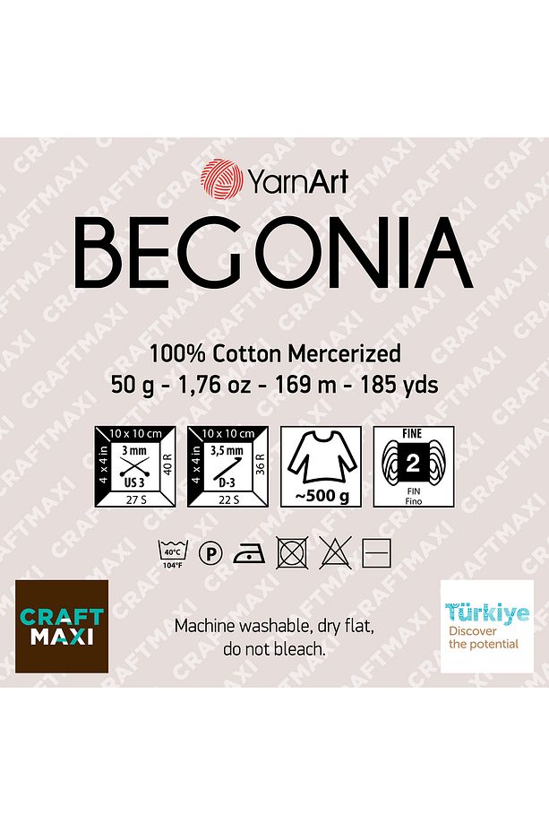 Begonıa Melange - Ebruli, Merserize El Örg Ebruli-502 - 2