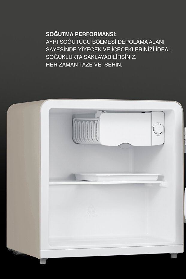 Db80rbe Retro Bej Mini Buzdolabı - 5