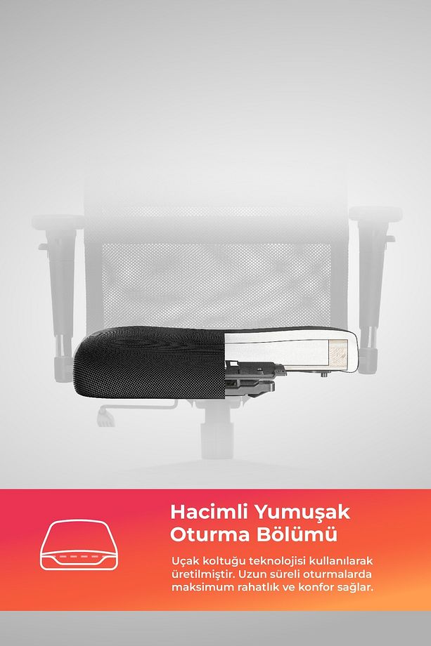 Ergolife Sit 8 Ergonomik Fileli Ofis - Bekleme Koltuğu / Çalışma Sandalyesi - Df.d.1.243 - 5