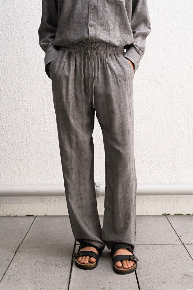 بنطال أنثراسايت بقصة مريحة - 1