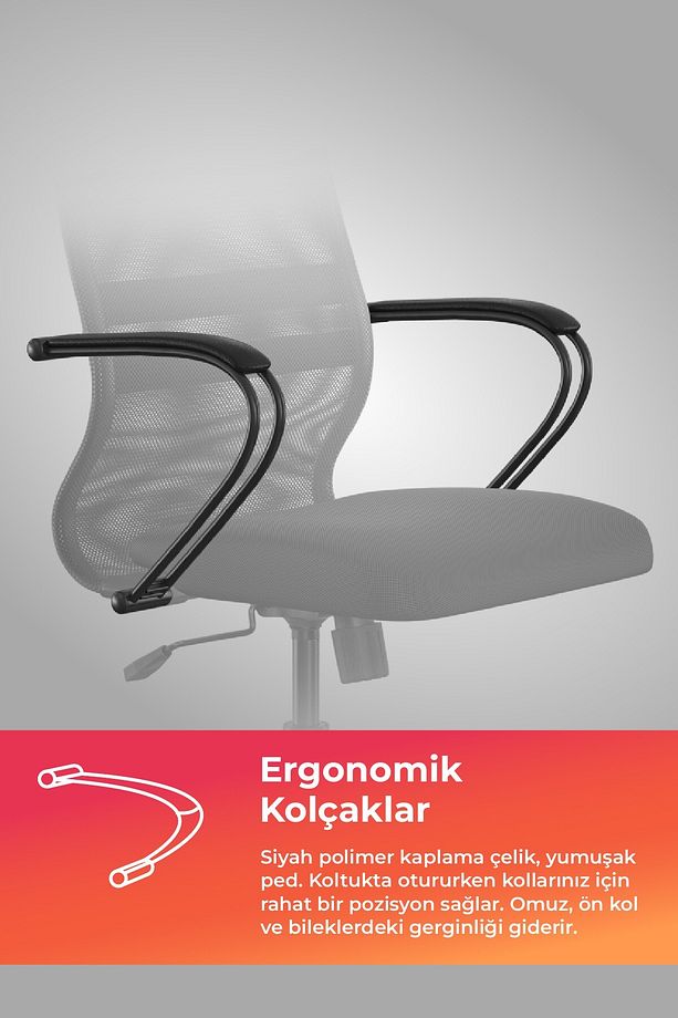 Ergolife Sit 8 Ergonomik Fileli Ofis Koltuğu / Çalışma Sandalyesi - Df.57.1.222 - 6