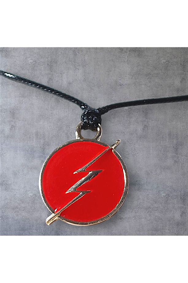 Flash Şimşek Logolu Metal Kolye - 5