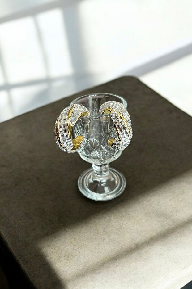 Taş İşlemeli Halka Küpe - 2