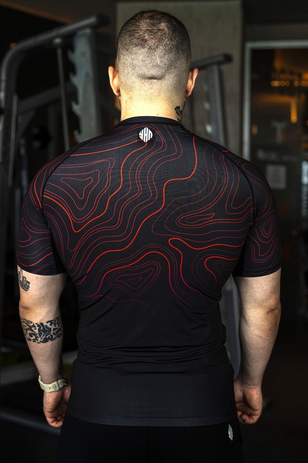 BreezyMax Red Wavy Compression Tshirt - 3