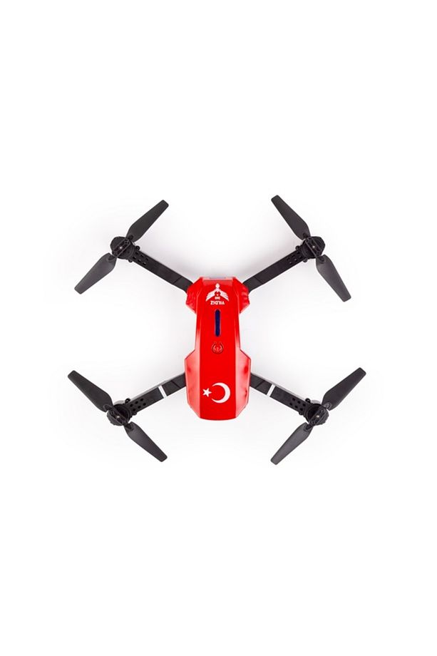 İlk Dronum, Katlanır Çift Kameralı Tek Tuşla Iniş Kalkış Başlangıç Drone Modeli (KIRMIZI) - 4