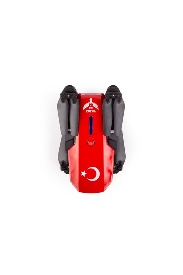 İlk Dronum, Katlanır Çift Kameralı Tek Tuşla Iniş Kalkış Başlangıç Drone Modeli (KIRMIZI) - 5