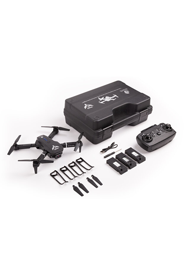 İlk Dronum, Katlanır Çift Kameralı Tek Tuşla Iniş Kalkış Başlangıç Drone Modeli (SİYAH) - 9