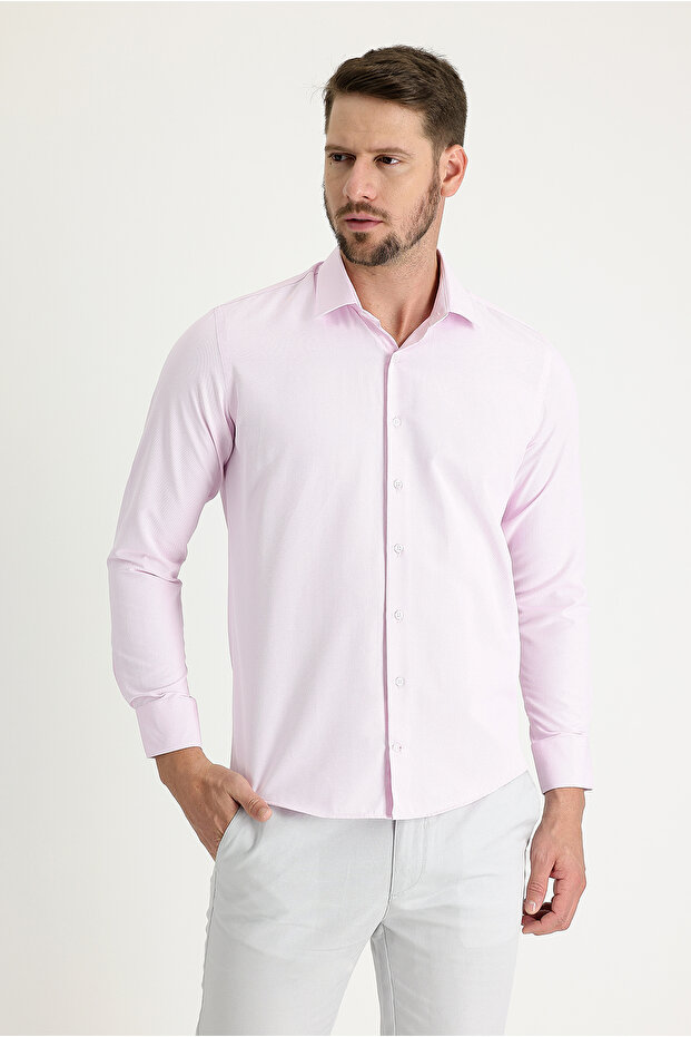 Long Sleeve Slim Fit Slim Fit Classic Print Cotton Easy-Iron Shirt