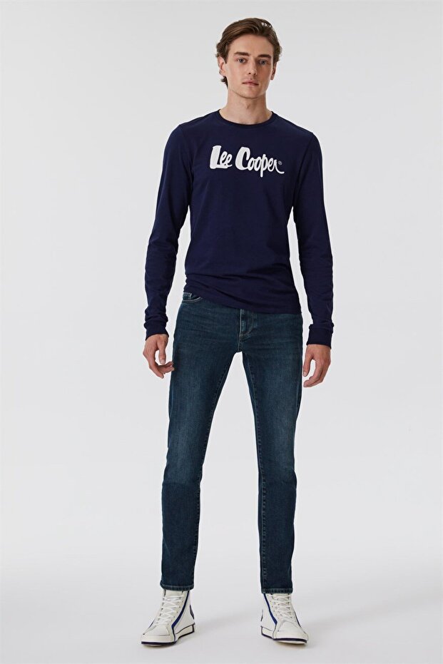 Jack Normal Waist Slim Fit Slim Leg Blue Men's Jean Trousers
