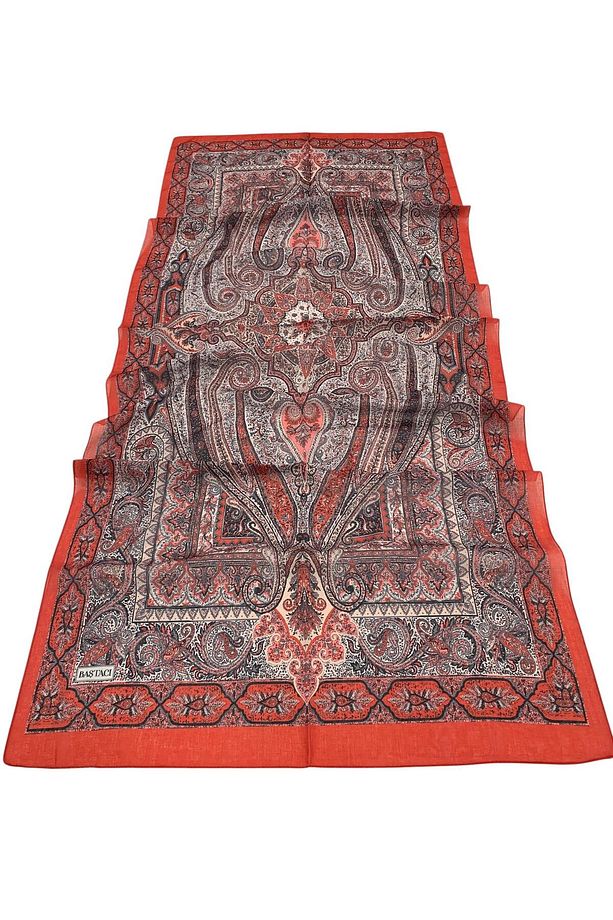 BAŞTACI SOFT ETNİK 0181 KIRMIZI ŞAL - 5