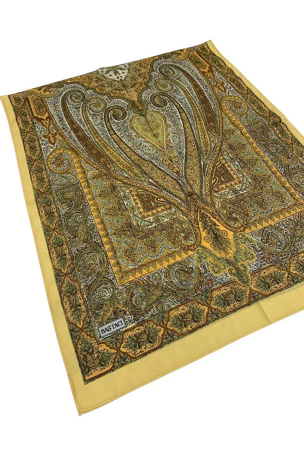 BAŞTACI SOFT ETNİK 0181 PASTEL SARI ŞAL - 4