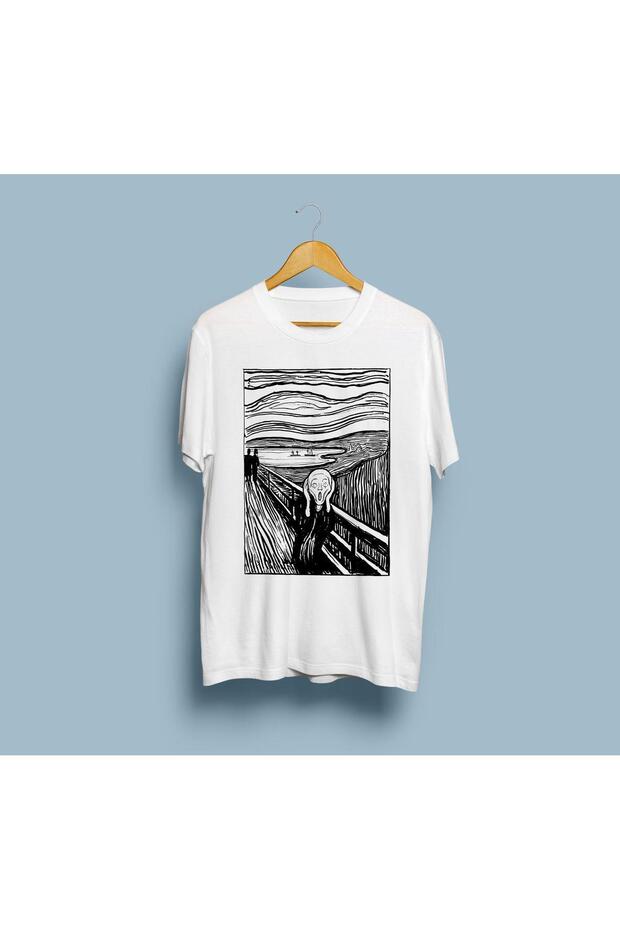Oversized Black and White Scream Painting Drawing Unisex t-shirt