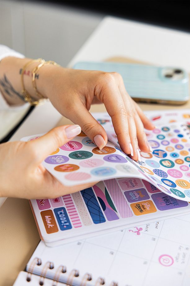 A5 Sticker Book 1183 Adet 18 Yaprak Renkli Etiket Defteri - 7