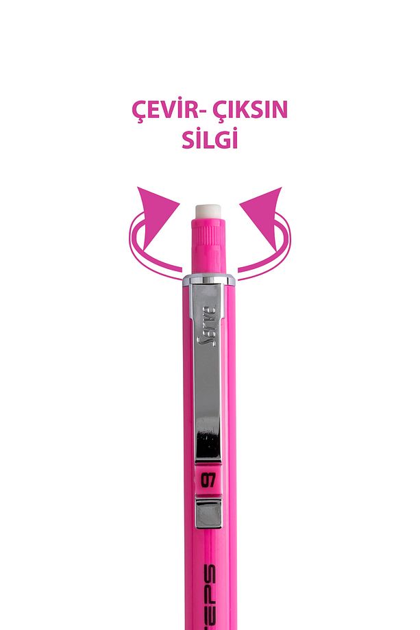 Steps Versatil Kursun Kalem Fosfor Pembe 0.7 Mm - 3