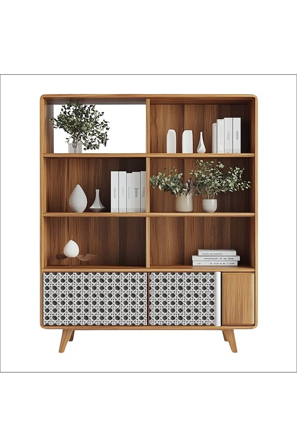 Hasır Rattan Desenli Kendinden Yapışkanlı Laminasyonlu Dolap, Şifonyer Kaplama Folyosu - 5