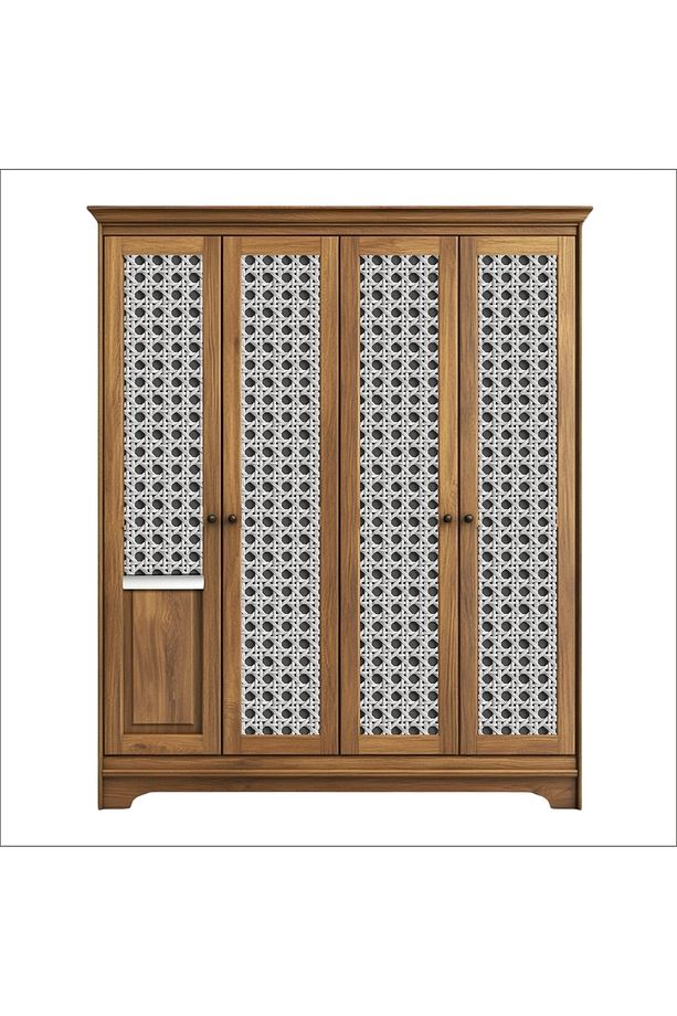 Hasır Rattan Desenli Kendinden Yapışkanlı Laminasyonlu Dolap, Şifonyer Kaplama Folyosu - 4