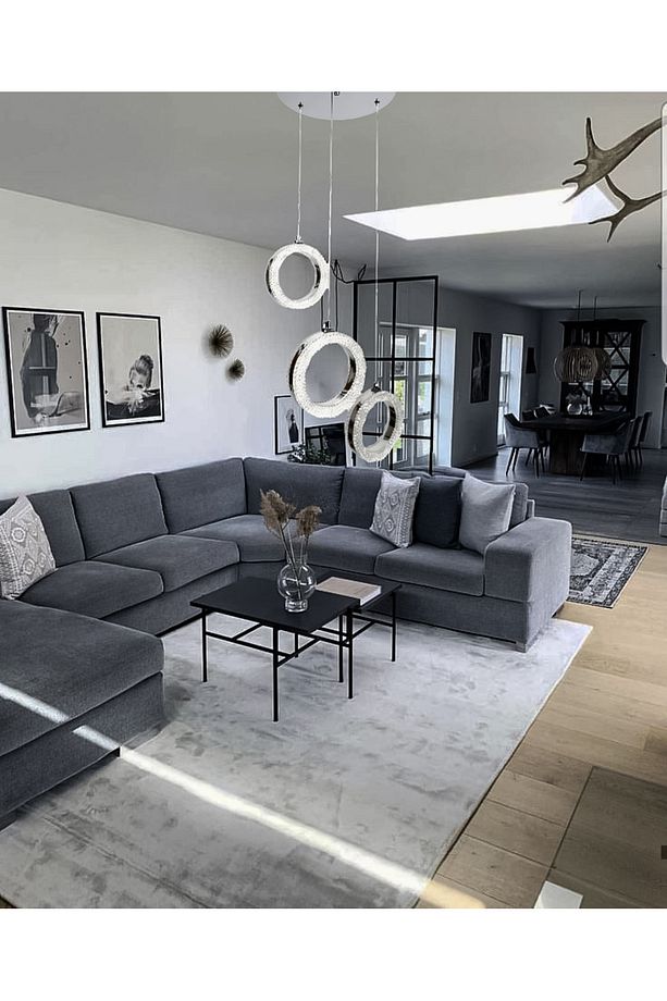 Işıl Krom Modern Avize  Salon Mutfak Oturma Odası Antre Tekli 3lü Sarkıt Sıralı - 5